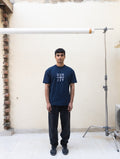 Kantha Embroidered T-Shirt - Navy
