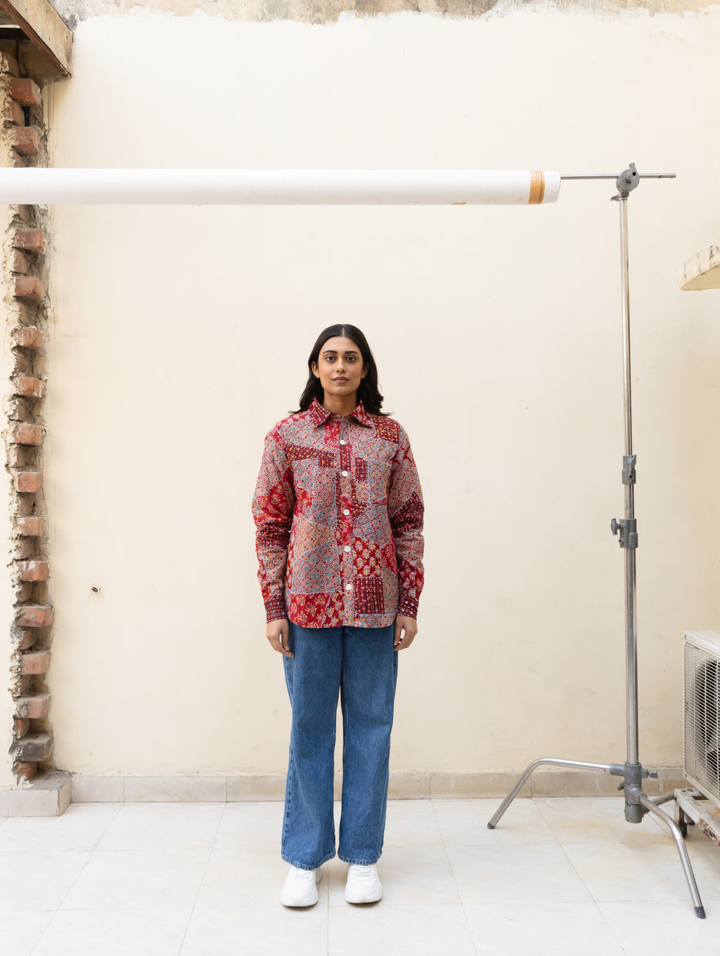 Ajrakh Patchwork Button-Down Shirt