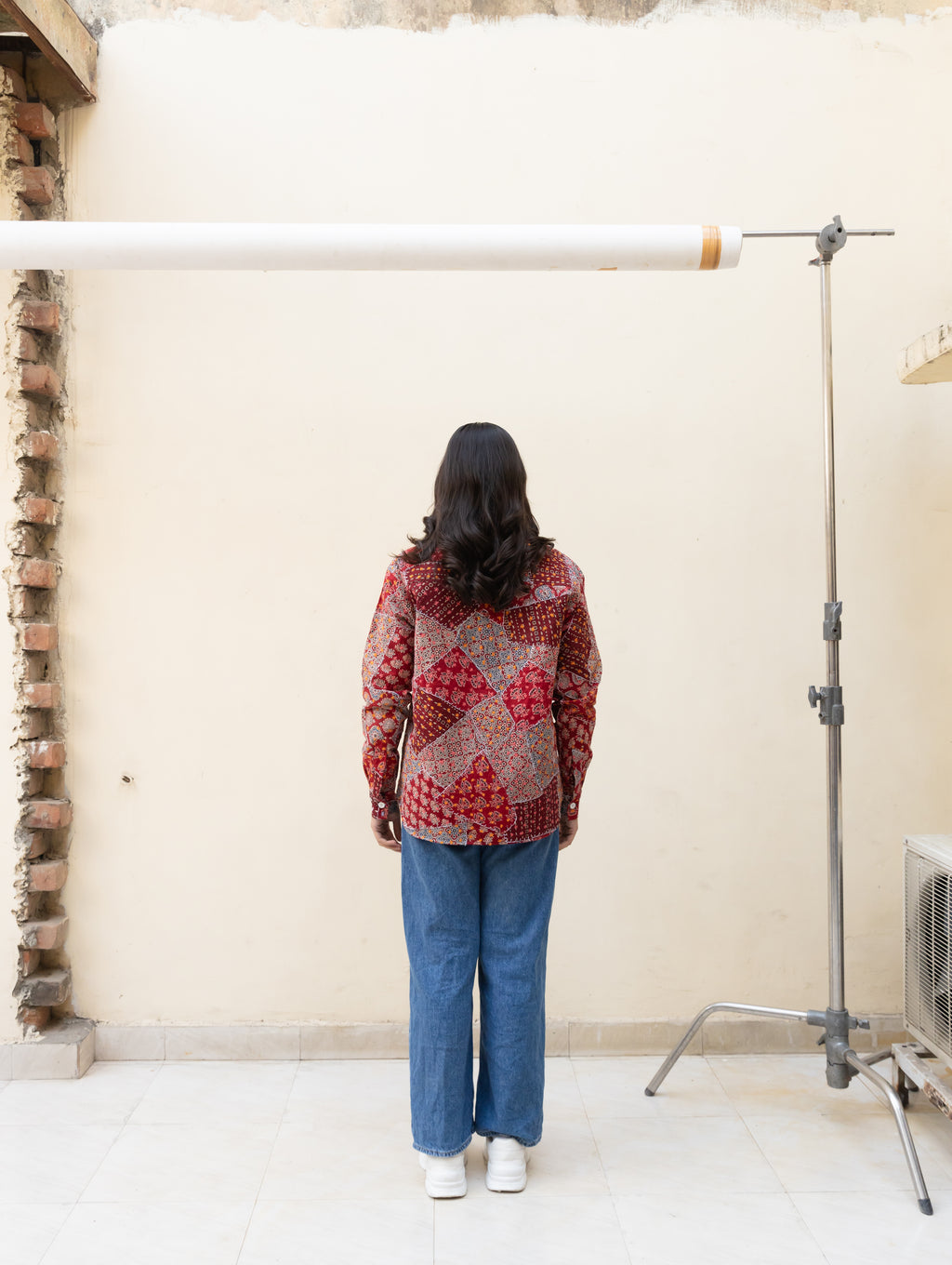 Ajrakh Patchwork Button-Down Shirt