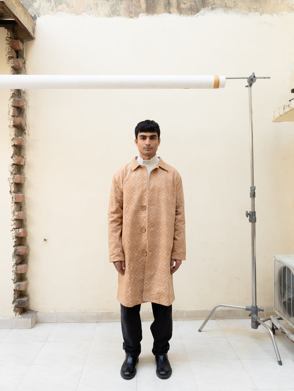 Geometric Plus Trench Coat