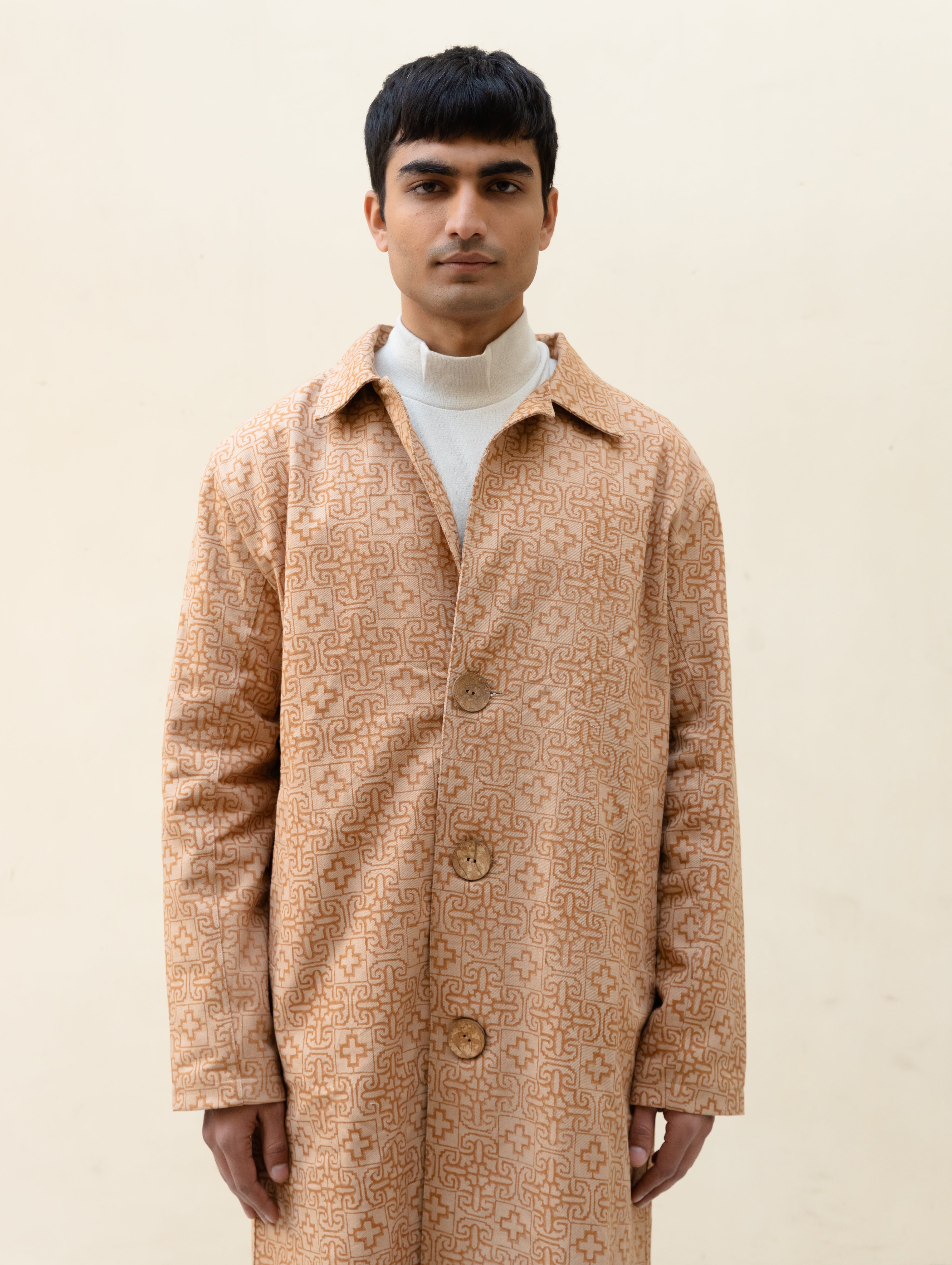 Geometric Plus Trench Coat