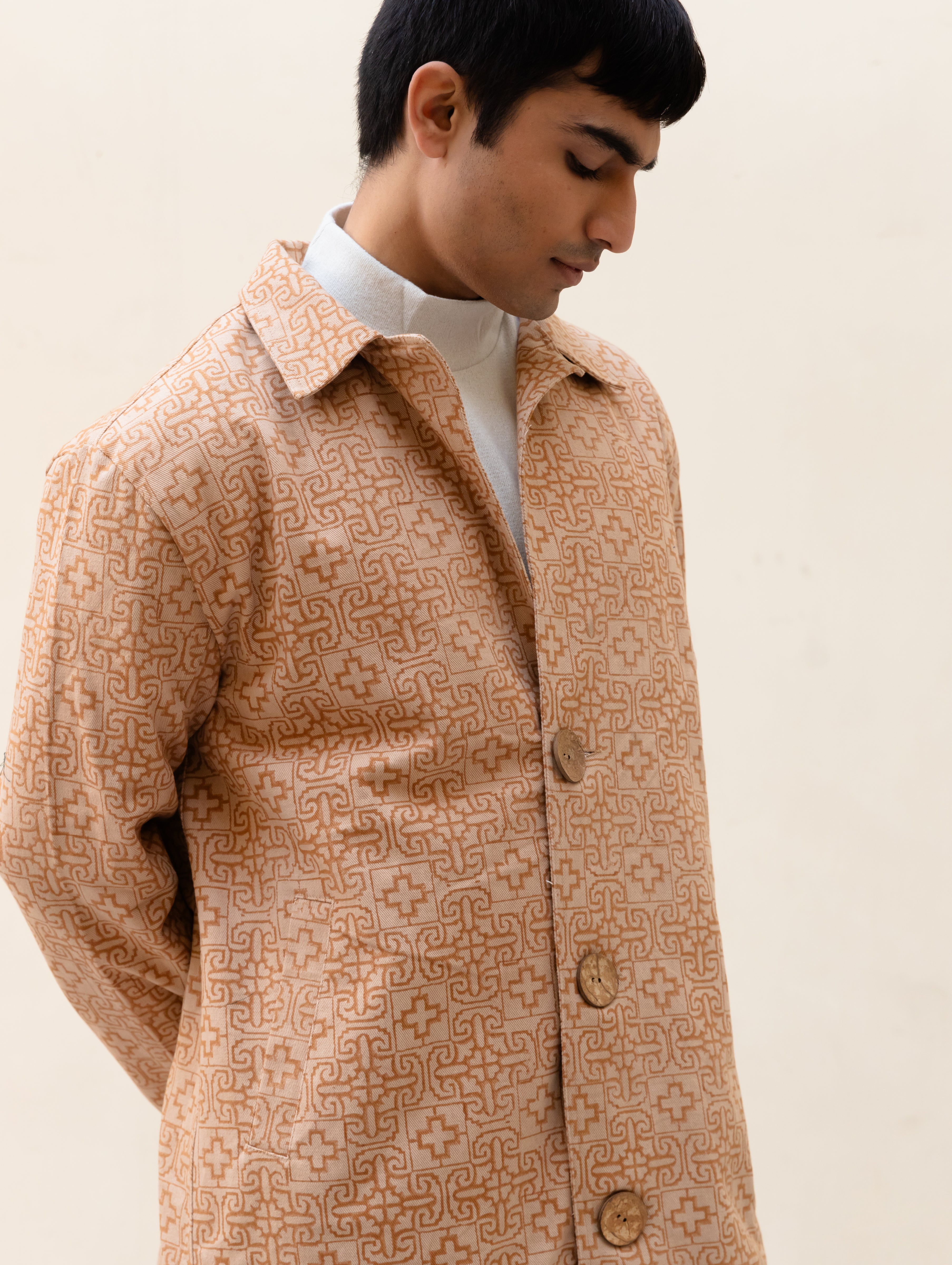 Geometric Plus Trench Coat