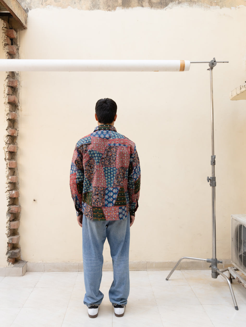 Ajrakh Patchwork Button-Down Shirt