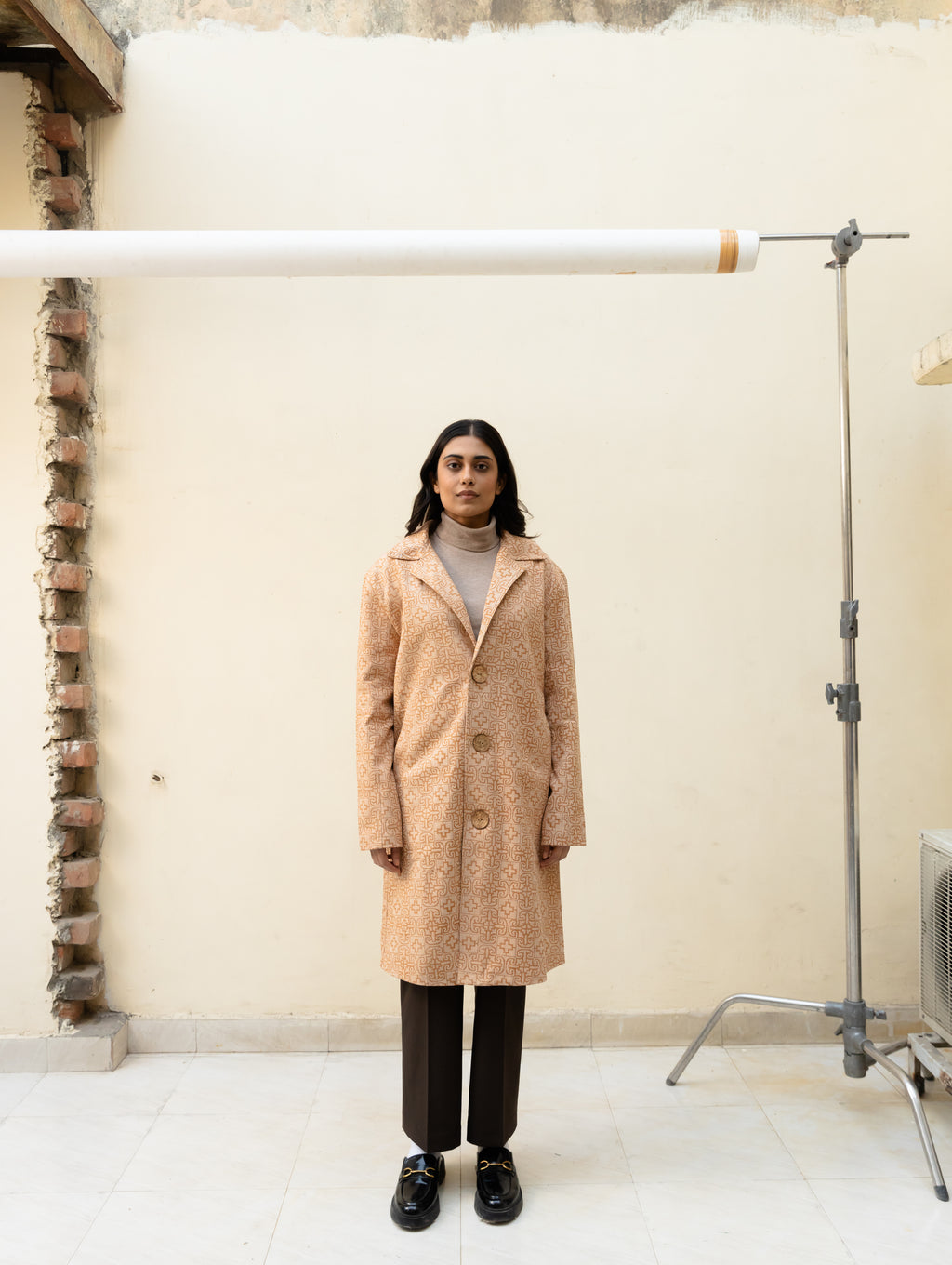Geometric Plus Trench Coat