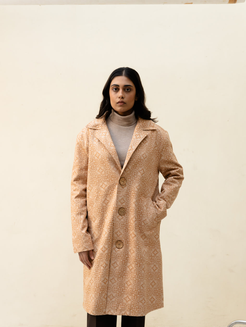 Geometric Plus Trench Coat