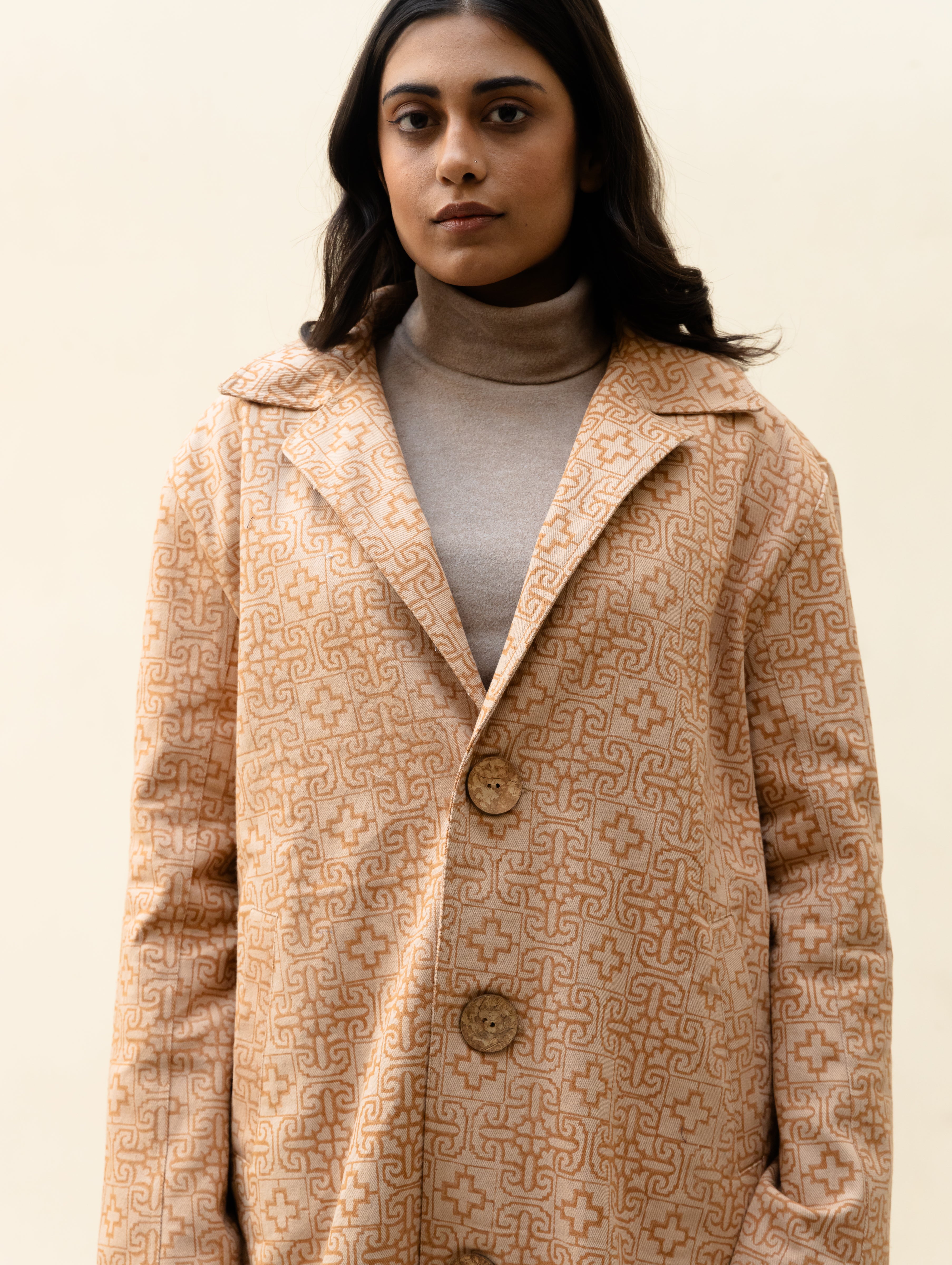 Geometric Plus Trench Coat