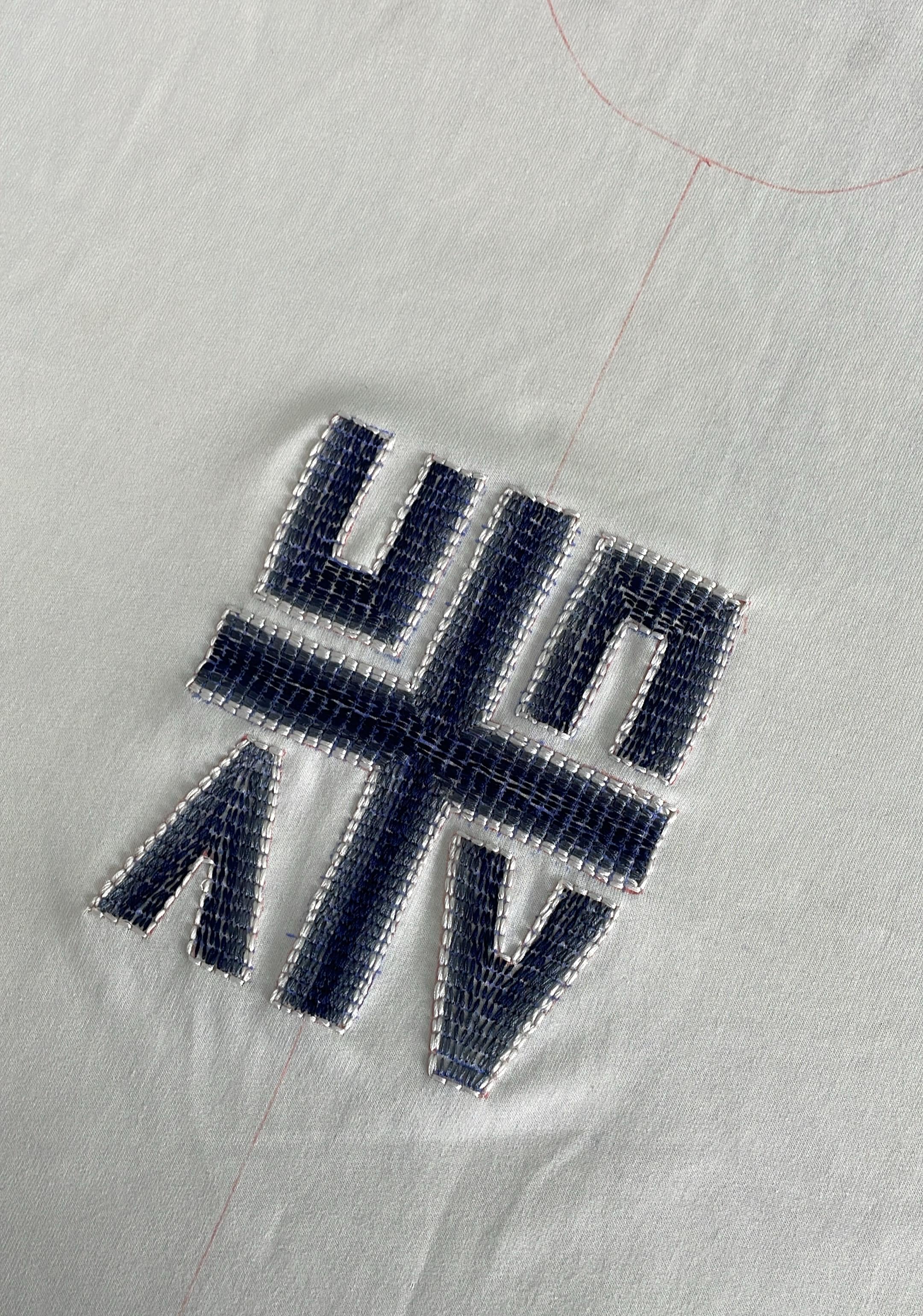 Kantha Embroidered T-Shirt - Pearl White